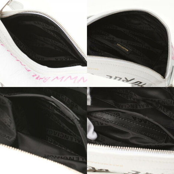 BALENCIAGA Graffiti Svenia Belt Bag White Calf Body - Picture 11 of 12